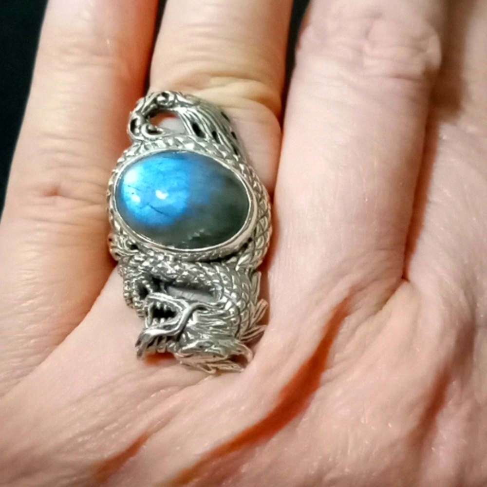BALI LEGACY DRAGON ππ²π AND LABRADORITE RING. - Picture 2 of 8
